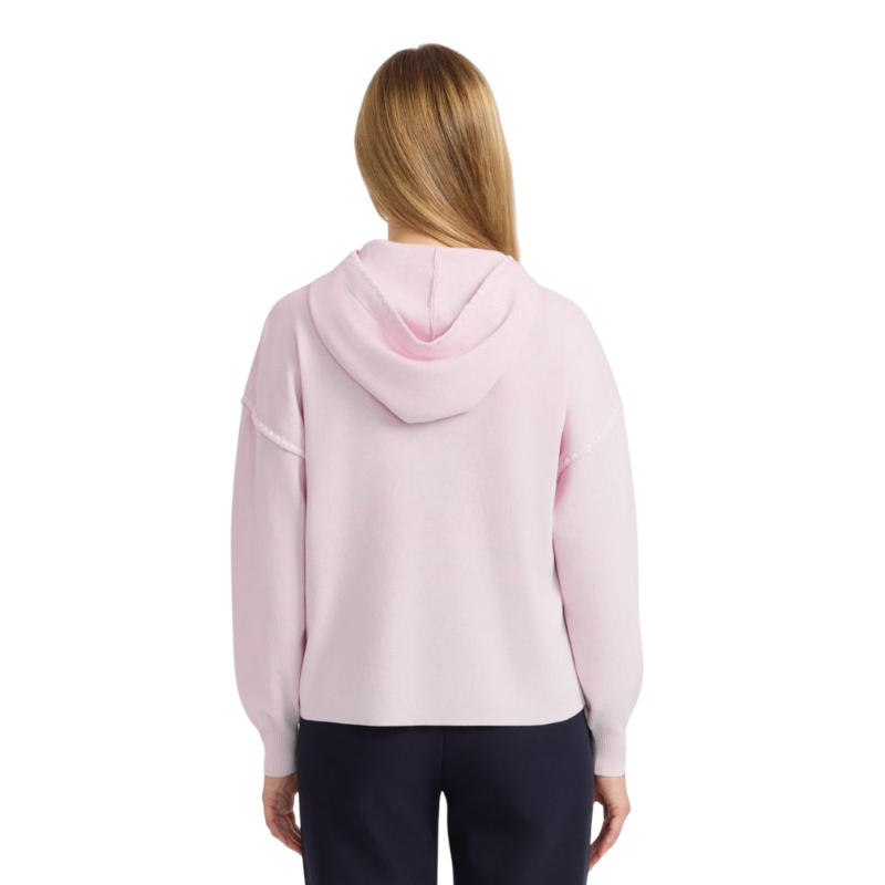 Harcour - Sweat à capuche manches longues femme Plume rose poudré
