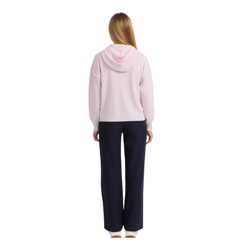 Harcour - Sweat à capuche manches longues femme Plume rose poudré