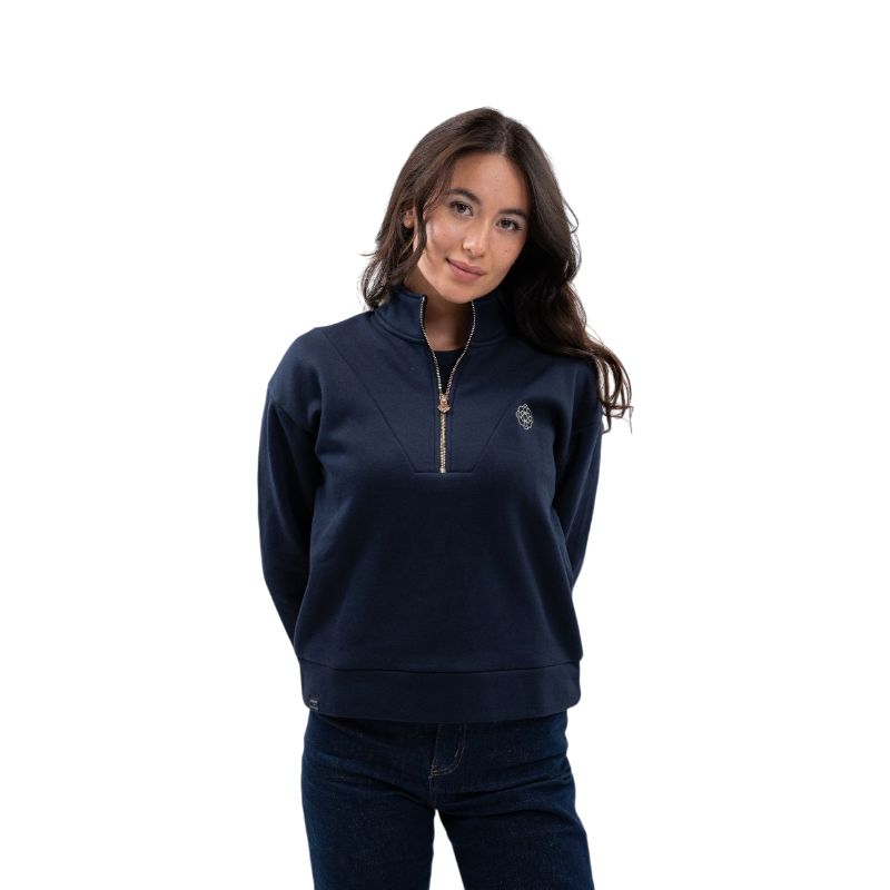 Harcour - Sweat à zip femme Louise marine Harcour x Versailles
