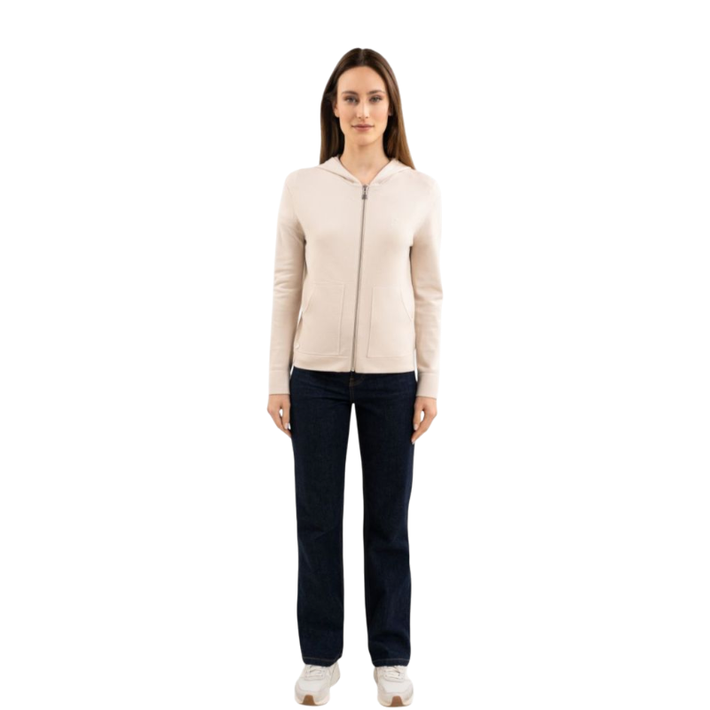 Harcour - Dames zip sweater lange mouwen Amélie coquillage