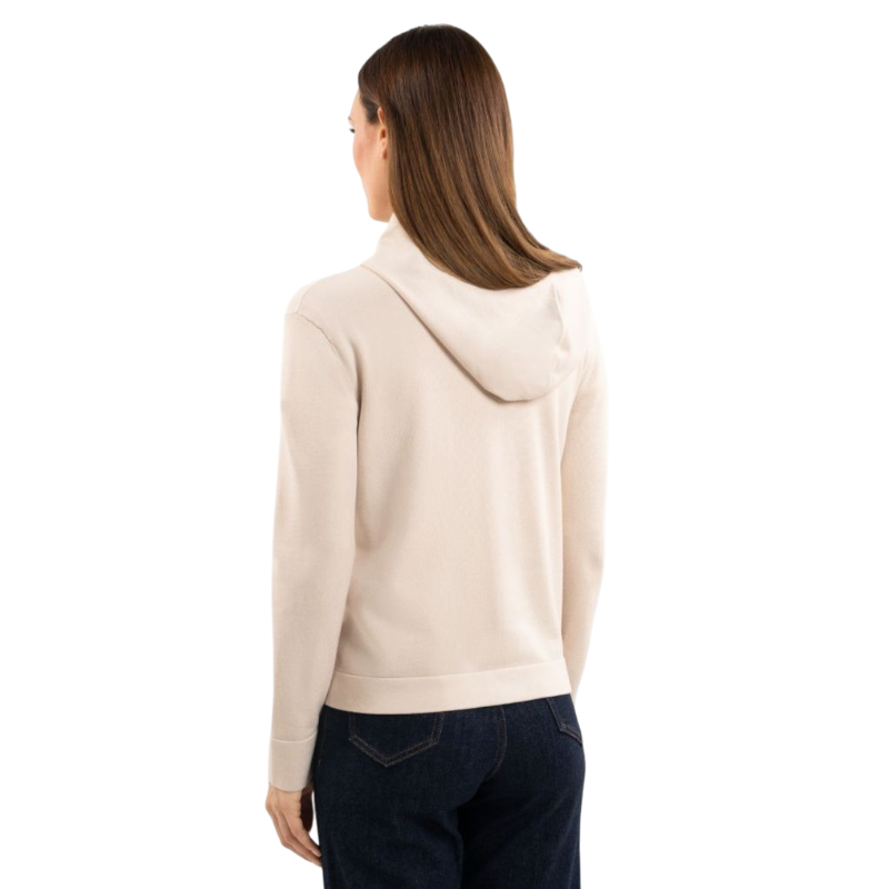 Harcour - Dames zip sweater lange mouwen Amélie coquillage