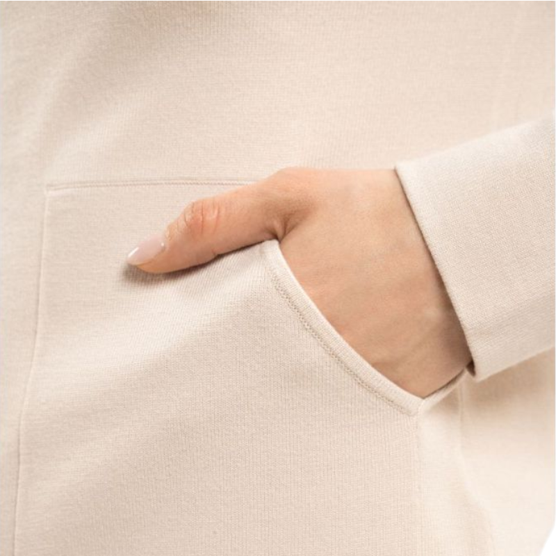 Harcour - Dames zip sweater lange mouwen Amélie coquillage