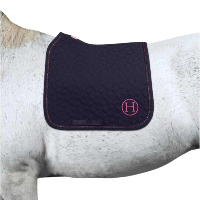 Harcour - Tapis de dressage Saphir Octobre Rose marine/ rose