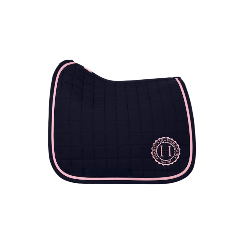 Harcour - Tapis de dressage Suzie marine/ rose