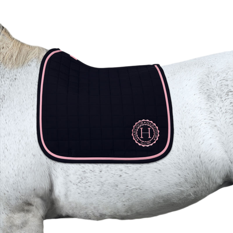 Harcour - Tapis de dressage Suzie marine/ rose