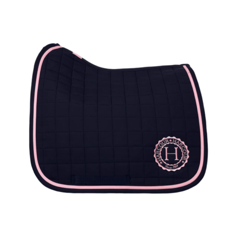 Harcour - Tapis de dressage Suzie marine/ rose