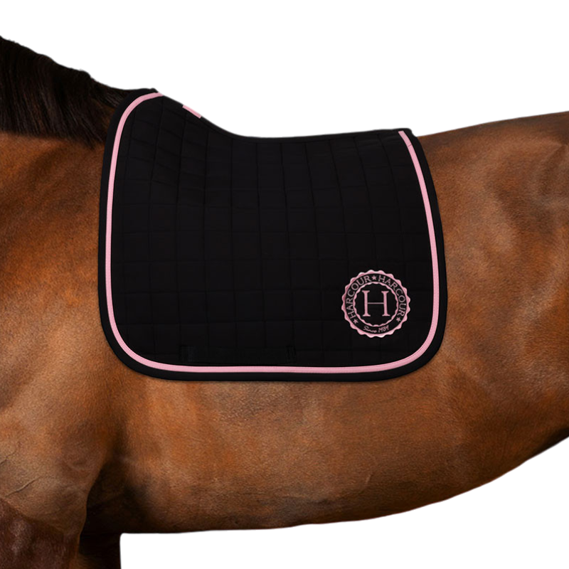 Harcour - Tapis de dressage Suzie noir/ rose