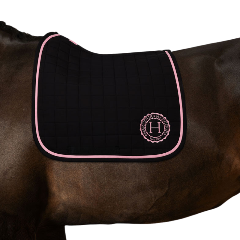 Harcour - Tapis de dressage Suzie noir/ rose