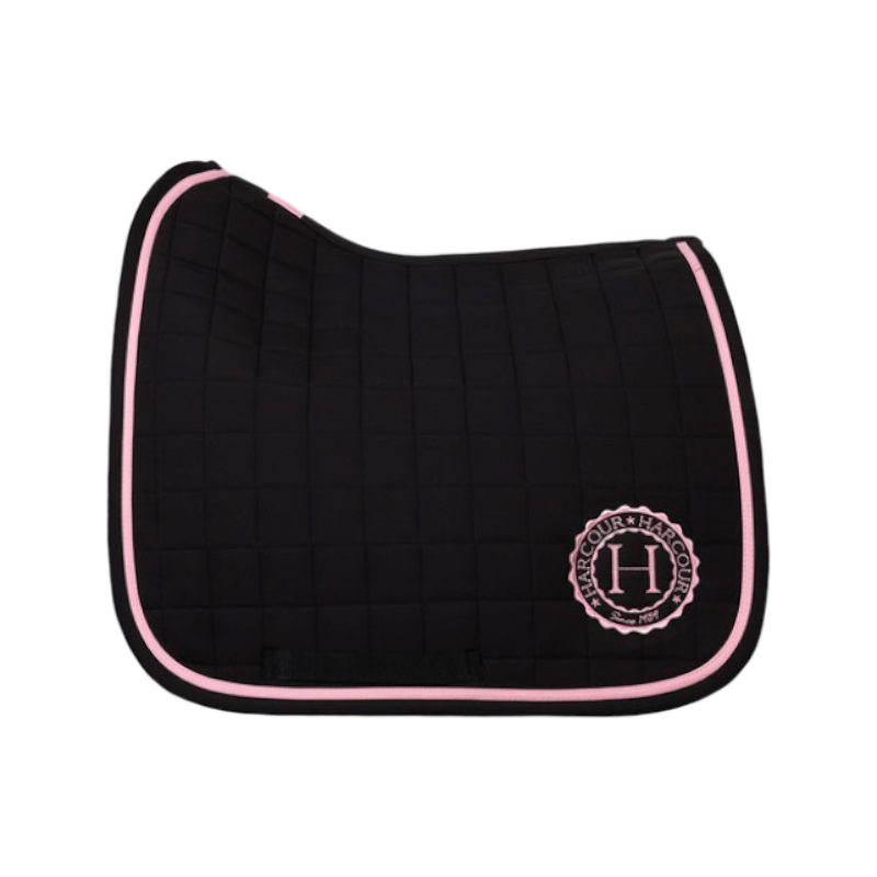 Harcour - Tapis de dressage Suzie noir/ rose