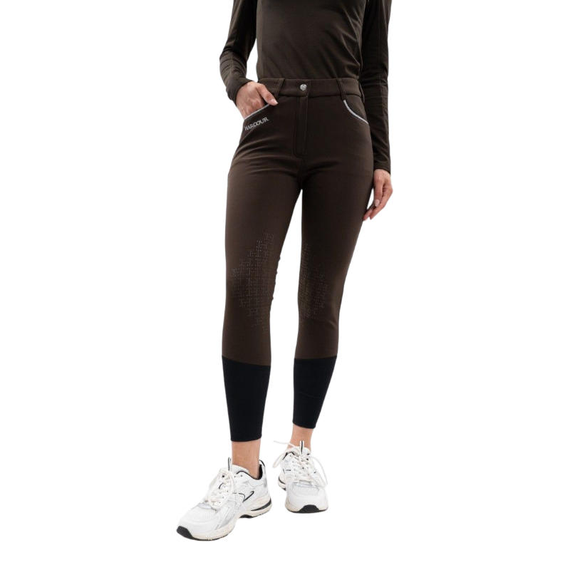 Harcour - Pantalon d'équitation polaire femme Jaipur cacao