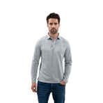 Harcour - Polo manches longues homme Malik gris chiné | - Ohlala