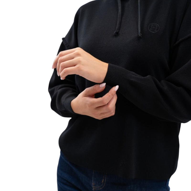 Harcour - Sweat à capuche femme Plume noir