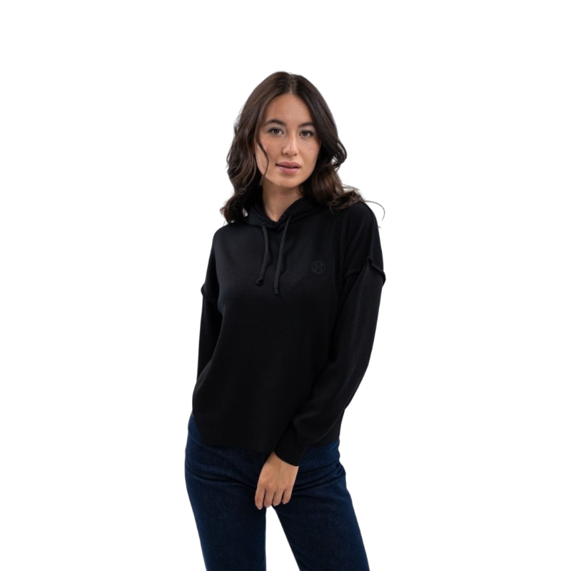 Harcour - Sweat à capuche femme Plume noir