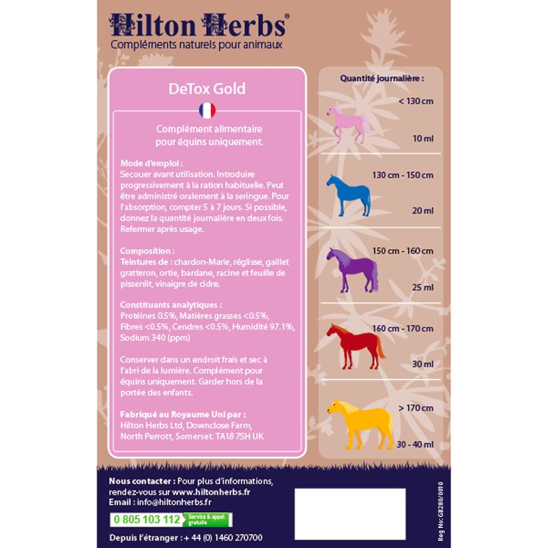 Hilton Herbs - Complément alimentaire Drainage foie reins Detox gold