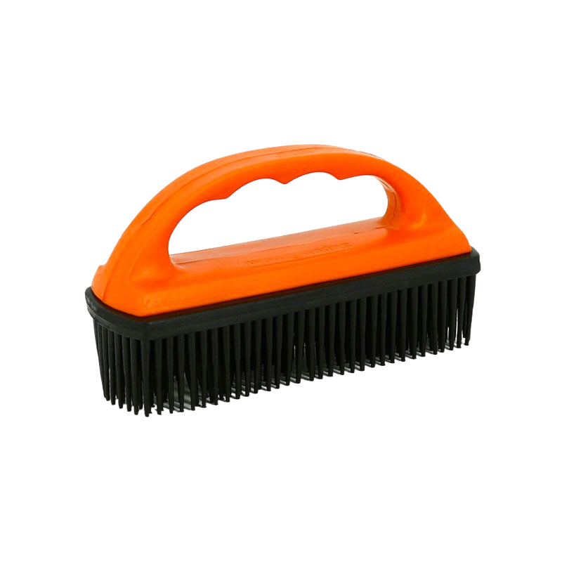 Hippotonic - Brosse en caoutchouc pour tapis noir/ orange