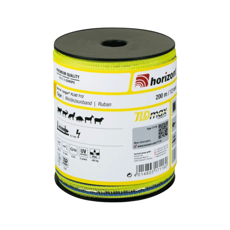 Horizont - Ruban Ranger 12mm/200m jaune fluo