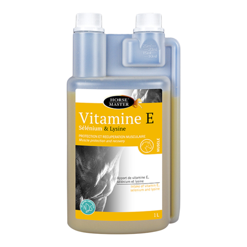 Horse Master - Complément alimentaire liquide récupération musculaire Vitamine E Selenium et Lysine