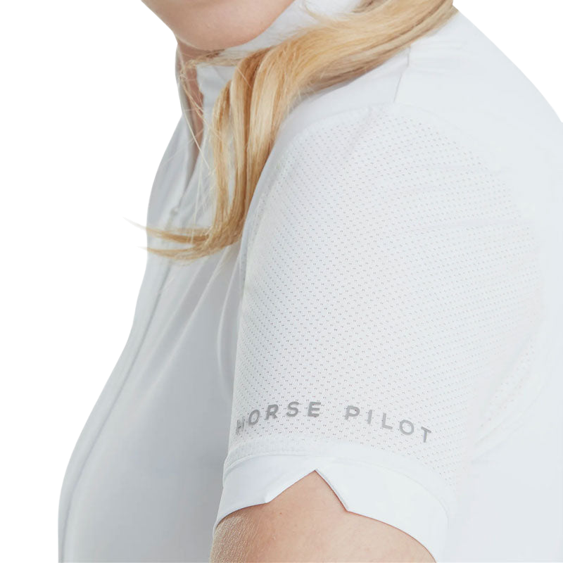 Horse Pilot - Polo d'équitation femme Aeromesh blanc