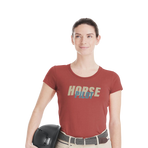 Horse Pilot - Dames T-shirt korte mouwen Team shirt terracotta | - Ohlala