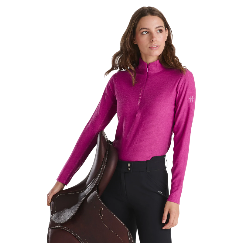 Horse Pilot - Baselayer manches longues femme Suntech fuchsia