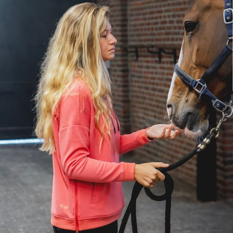 Horse Pilot - Sweat à capuche femme Team rose coral