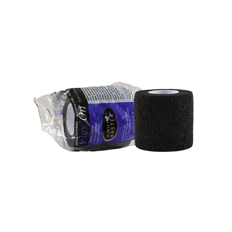 Horse Master - Bande de soin cohésive élastique multi-usage Flex'on noir