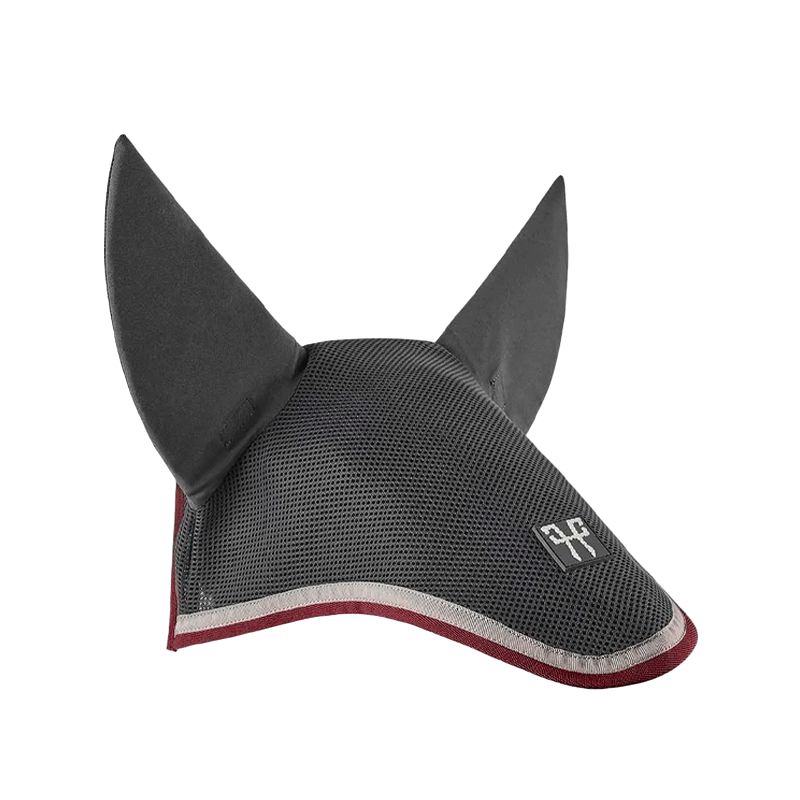 Horse Pilot - Bonnet pour chevaux mesh gris/ bordeaux