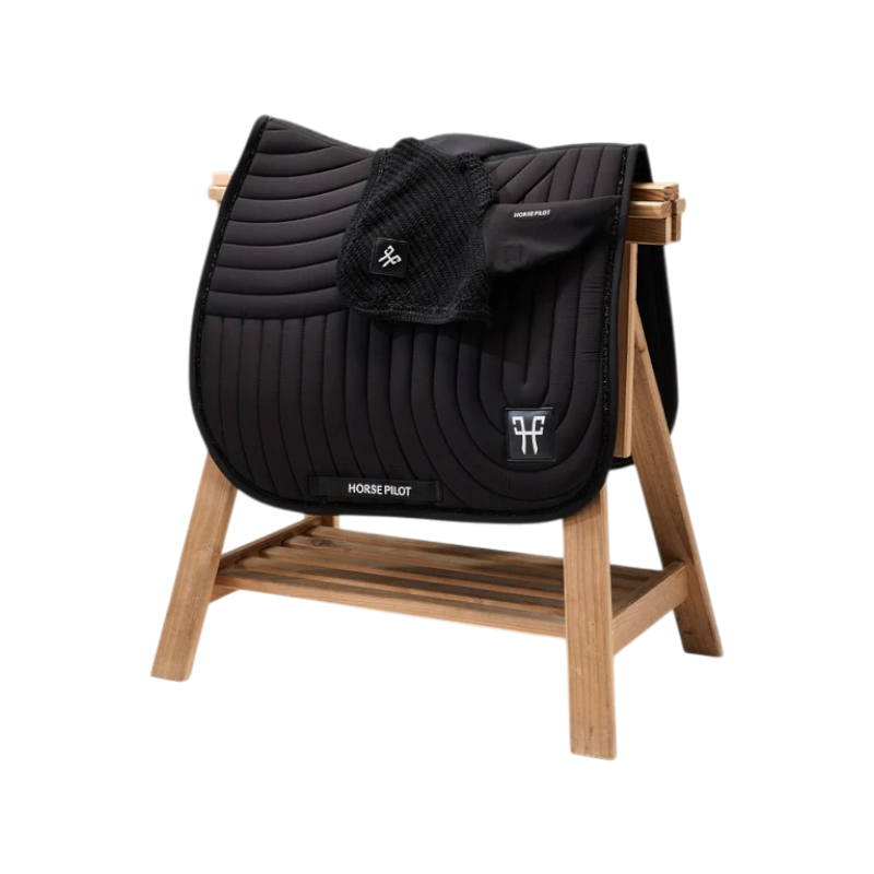 Horse Pilot - Tapis de selle ergonomique Glitter noir