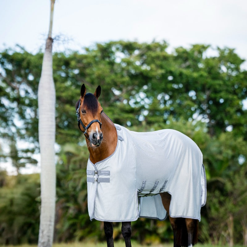 Horseware - Couverture anti-mouches Amigo Bug Buster argent/ titanium grey/ argent