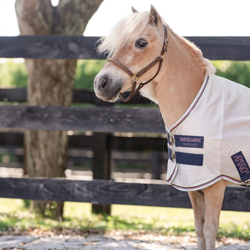 Horseware - Couverture anti-mouches Amigo Bug Rug Plus Petite argent/ lime/ marine/ rose/ bleu