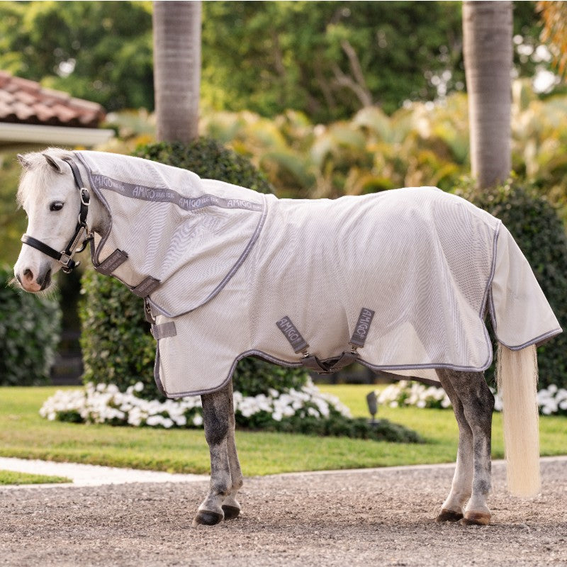 Horseware - Couverture anti-mouches Amigo Bug Rug Plus Pony argent/ titanium grey/ argent