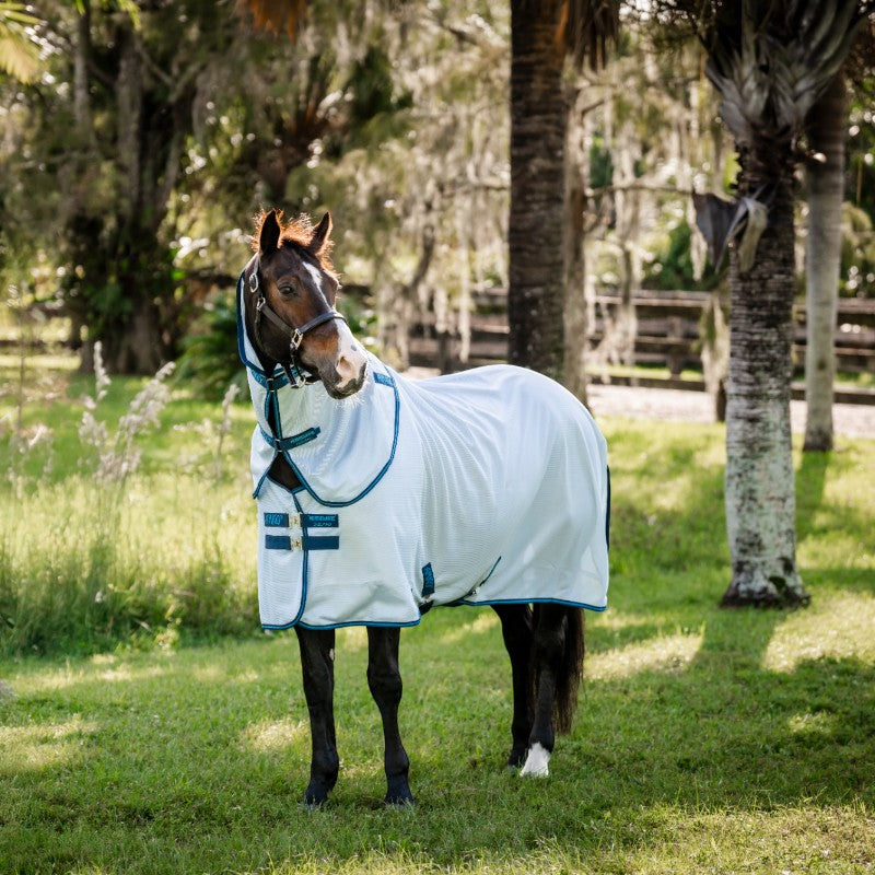 Horseware - Couverture anti-mouches Amigo Bug Rug Plus XL azure blue/ marine/ bleu électrique