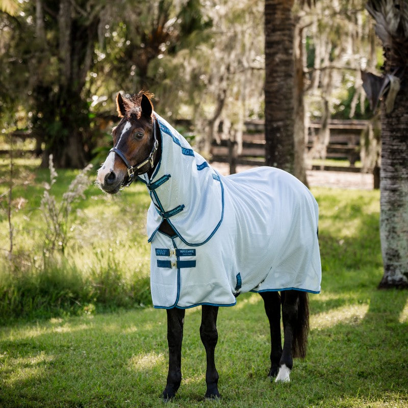 Horseware - Couverture anti-mouches Amigo Bug Rug Plus XL azure blue/ marine/ bleu électrique