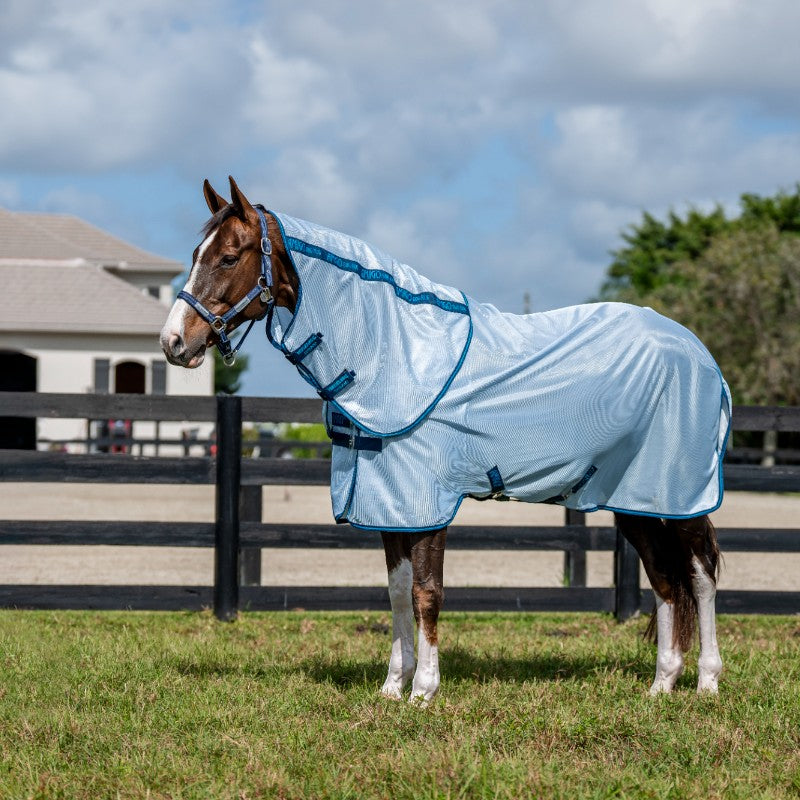 Horseware - Couverture anti-mouches Amigo Bug Rug Plus azure blue/ marine/ bleu électrique