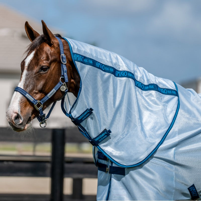 Horseware - Couverture anti-mouches Amigo Bug Rug Plus azure blue/ marine/ bleu électrique