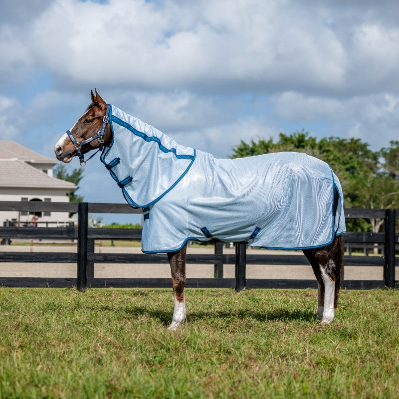 Horseware - Couverture anti-mouches Amigo Bug Rug Plus azure blue/ marine/ bleu électrique
