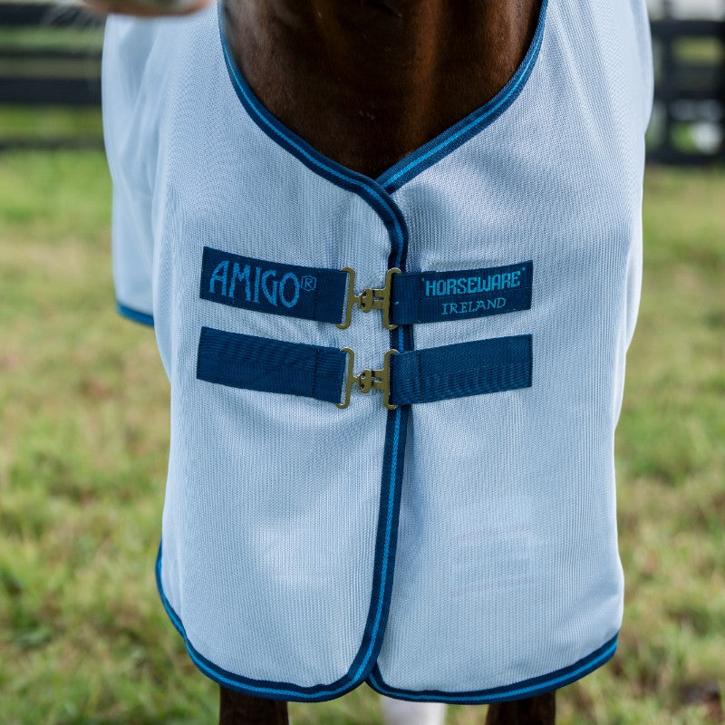 Horseware - Couverture anti-mouches Amigo Bug Rug Plus azure blue/ marine/ bleu électrique