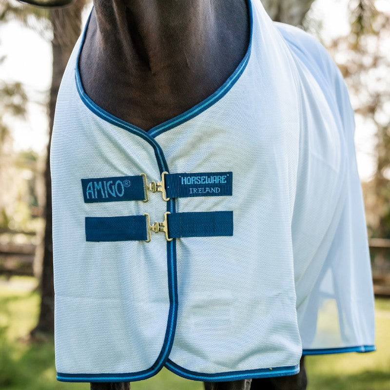 Horseware - Couverture anti-mouches Amigo Bug Rug azure blue/ marine/ bleu électrique