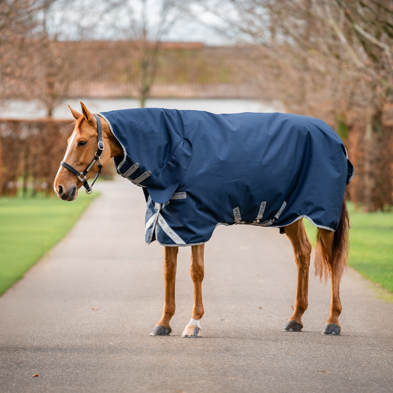 Horseware - Couverture d'extérieur Amigo Bravo Integrated Turnout marine/ titanium grey/ argent 250g | - Ohlala