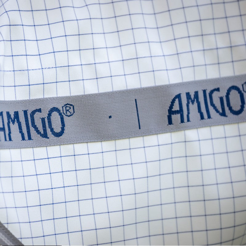 Horseware - Couverture d'extérieur Amigo Summer marine check/ titanium grey/ argent