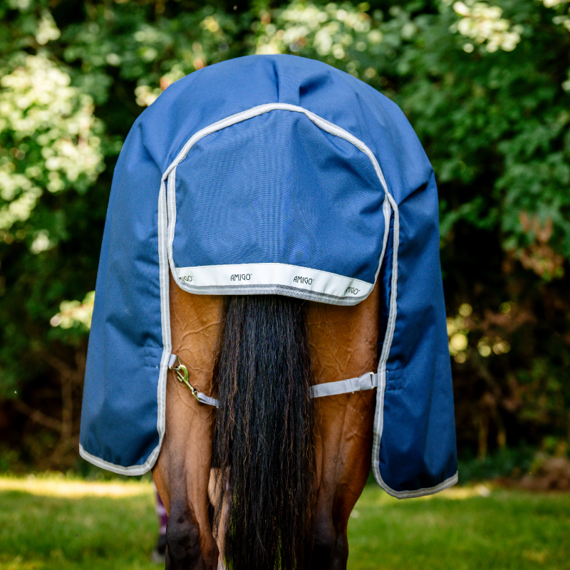 Horseware - Couverture d'extérieur Amigo Wug Turnout marine/ titanium grey/ argent 150g | - Ohlala
