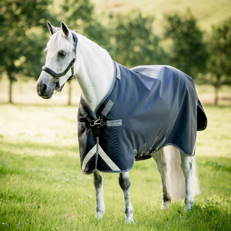 Horseware - Couverture d'extérieur Rambo Turnout VL marine/ thunderstorm gris/ argent 450g | - Ohlala