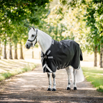 Horseware - Rambo Turnout buitendeken zwart/ thunderstorm grijs/ zilver 0g | - Ohlala