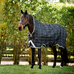Horseware - Couverture d'extérieur Rhino Wug Turnout noir/ gris/ blanc à carreaux 100g | - Ohlala