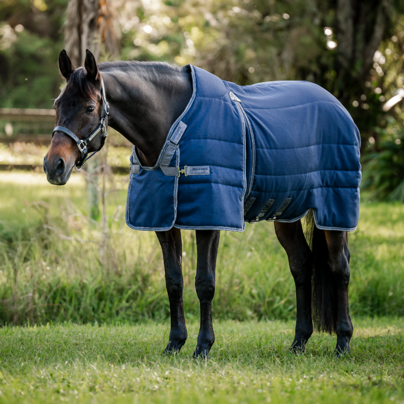 Horseware - Couverture de box Rambo Optimo Stable marine/ thunderstorm grey/ argent 400g