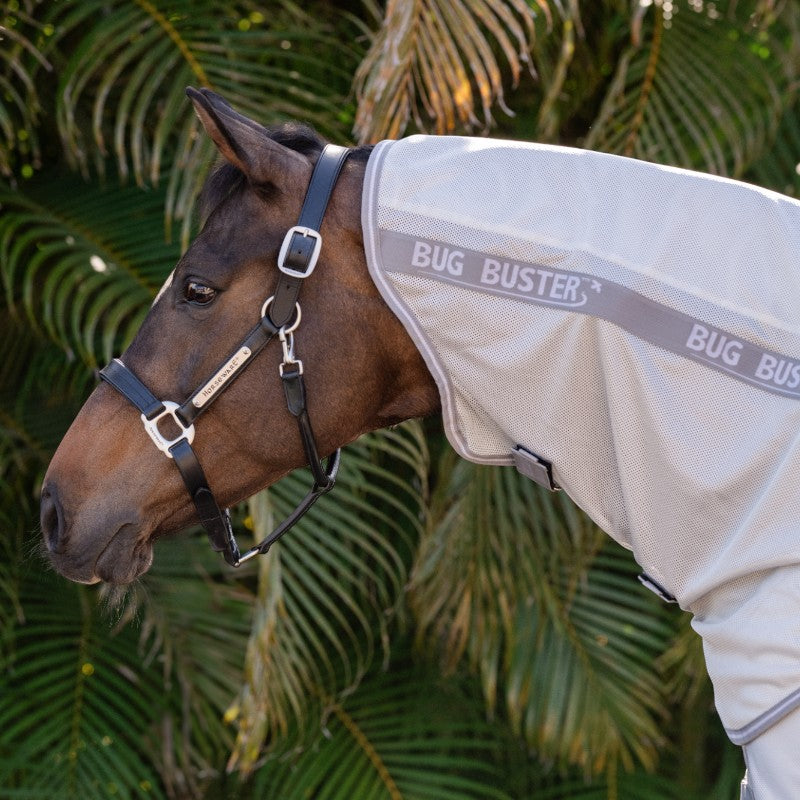 Horseware - Couvre-cou anti-mouches Amigo Bug Buster argent/ titanium grey/ argent