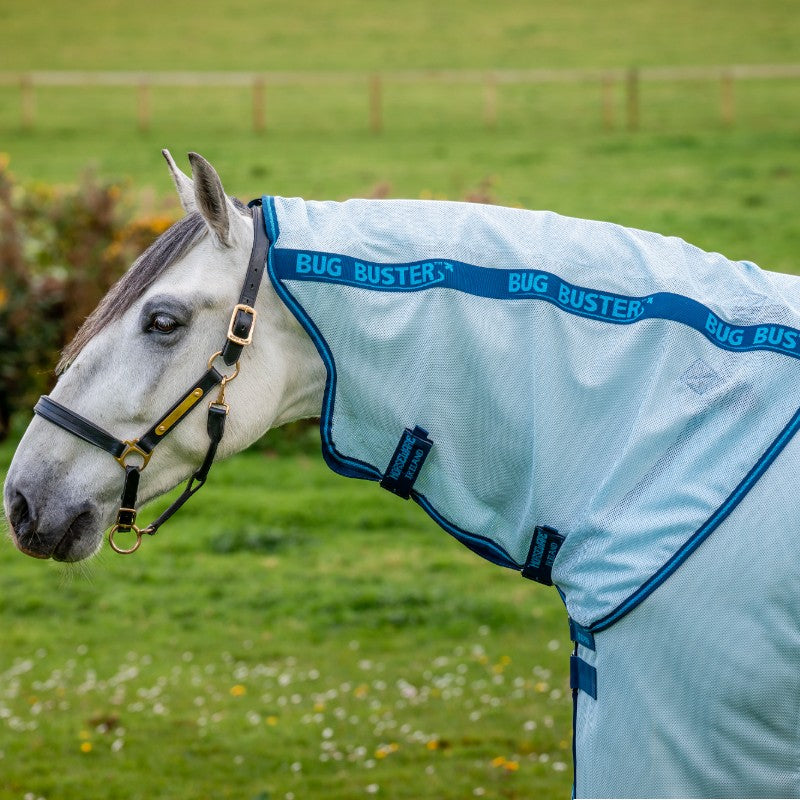 Horseware - Couvre-cou anti-mouches Amigo Bug Buster azure blue/ marine/ bleu électrique
