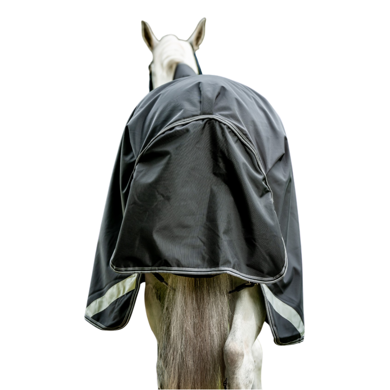 Horseware - Couverture d'extérieur Rambo Wug Turnout noir/ thunderstorm grey/ argent 400g | - Ohlala