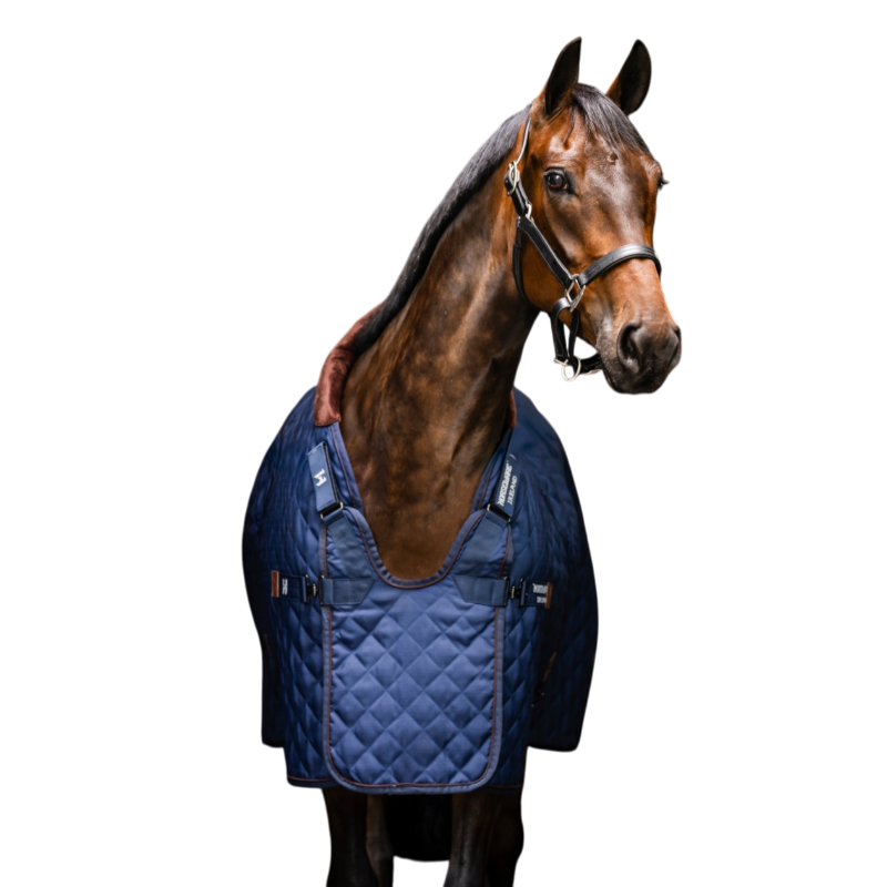 Horseware - Staaldeken Signature Stable marine/ bruin/ zilver 200g | - Ohlala