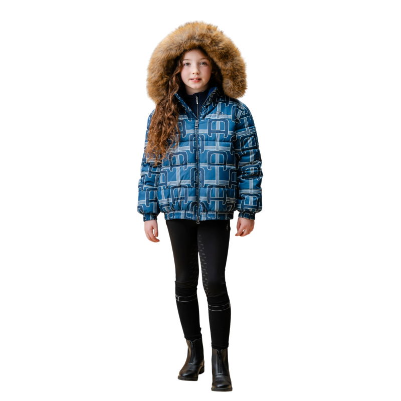 Horseware - Doudoune matelassé à capuche enfant Zia marine | - Ohlala